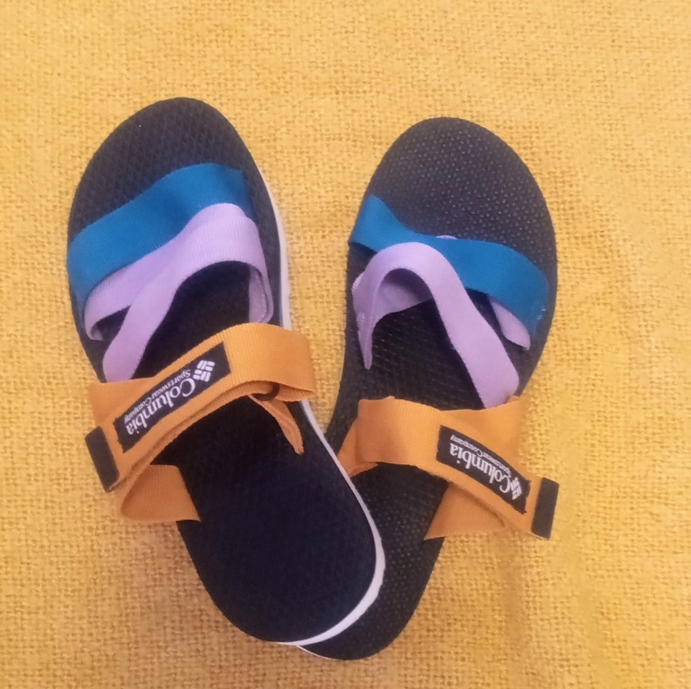 Columbia Multicolor Strap Sandals - Blue, Purple, Yellow